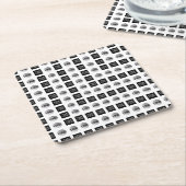 Design des geometrischen 2 Logo-Musters Rechteckiger Pappuntersetzer (angewinkelt)