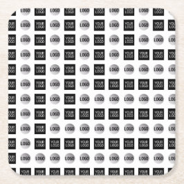 Design des geometrischen 2 Logo-Musters Rechteckiger Pappuntersetzer