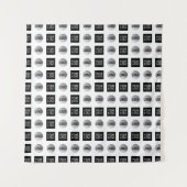 Design des geometrischen 2 Logo-Musters Wandteppich (Vorderseite (Horizontal))