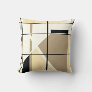 Design des geometrischen Fensters Beige, Tan, Schw Kissen
