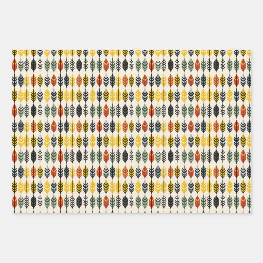 Design des geometrischen Musters für natives Harve Geschenkpapier Set (Vorderseite 2)