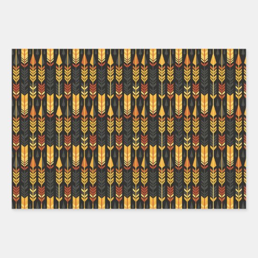 Design des geometrischen Musters für natives Harve Geschenkpapier Set (Vorderseite)