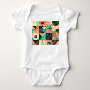 Design des geometrischen Retromusters Baby Strampler
