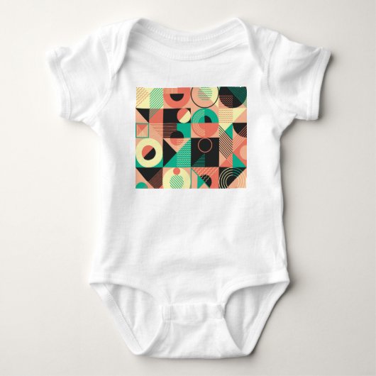 Design des geometrischen Retromusters Baby Strampler (Vorderseite)