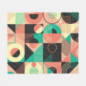 Design des geometrischen Retromusters Fleecedecke (Vorderseite (Horizontal))