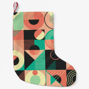 Design des geometrischen Retromusters Kleiner Weihnachtsstrumpf