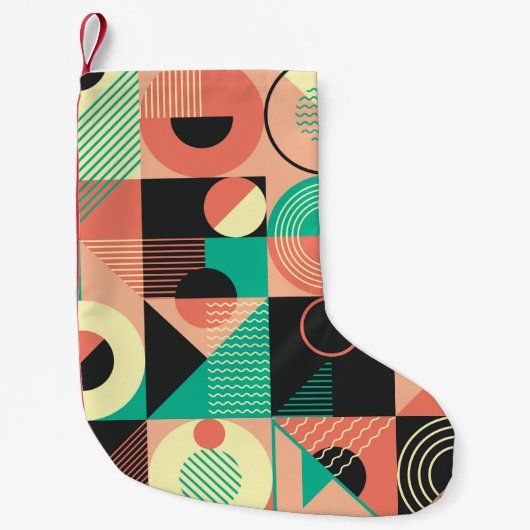 Design des geometrischen Retromusters Kleiner Weihnachtsstrumpf (Vorderseite)