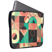 Design des geometrischen Retromusters Laptopschutzhülle (Vorne Rechts)