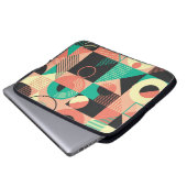 Design des geometrischen Retromusters Laptopschutzhülle (Vorne Knopf)