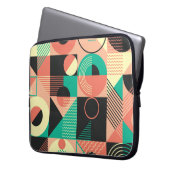 Design des geometrischen Retromusters Laptopschutzhülle (Vorderseite Links)