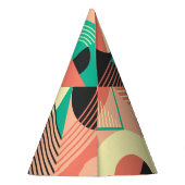 Design des geometrischen Retromusters Partyhütchen (Rückseite)
