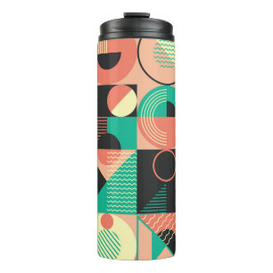 Design des geometrischen Retromusters Thermosbecher