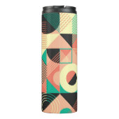 Design des geometrischen Retromusters Thermosbecher (Rückseite)