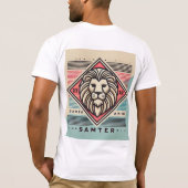 Design des geometrischen T - Shirt Lion Retro (Rückseite)