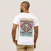 Design des geometrischen T - Shirt Lion Retro (Schwarz voll)