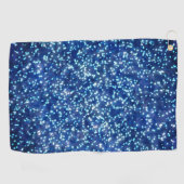 Design des Glitzer hübsch Midnight Blue Imitats Golfhandtuch (Horizontal)