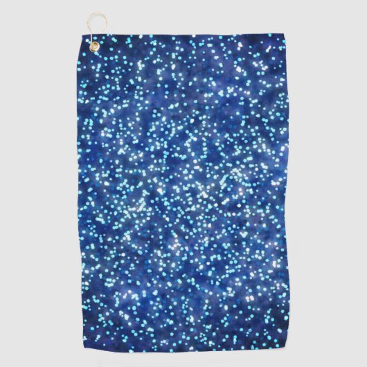 Design des Glitzer hübsch Midnight Blue Imitats Golfhandtuch (Vorderseite)