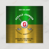 Design des Golftalls für Monogramm Quadratische Visitenkarte (Rückseite)