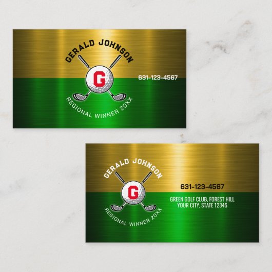 Design des Golftalls für Monogramm Visitenkarte (Vorne/Hinten)