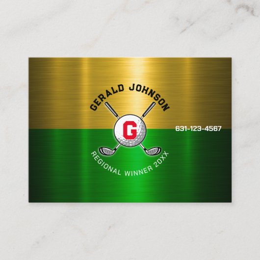 Design des Golftalls für Monogramm Visitenkarte (Vorderseite)