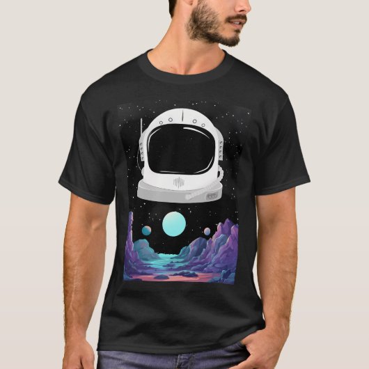 Design des grafischen Helms des Astronauten T-Shirt (Vorderseite)