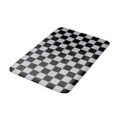 Design des grauen Schachbretts Badematte (Schrägansicht)
