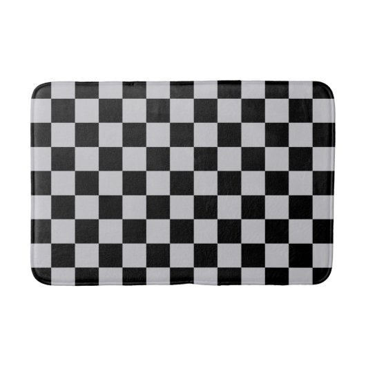 Design des grauen Schachbretts Badematte (Vorderseite)