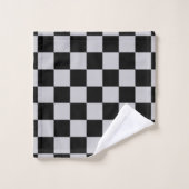 Design des grauen Schachbretts Badhandtuch Set (Waschlappen)