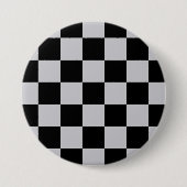 Design des grauen Schachbretts Button (Vorderseite)
