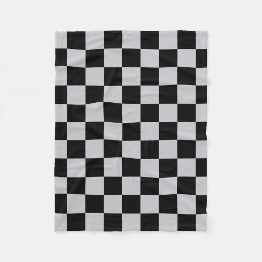 Design des grauen Schachbretts Fleecedecke (Vorderseite)