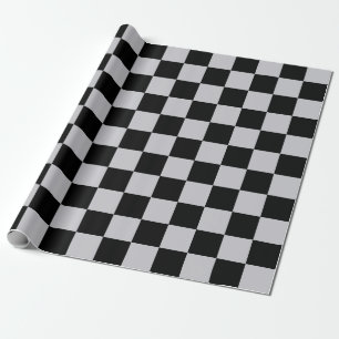 Design des grauen Schachbretts Geschenkpapier