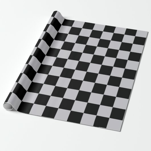 Design des grauen Schachbretts Geschenkpapier (Ungerollt)