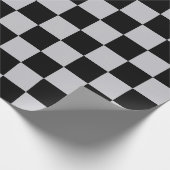 Design des grauen Schachbretts Geschenkpapier (Ecke)