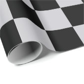 Design des grauen Schachbretts Geschenkpapier (Rolleneckpunkt)