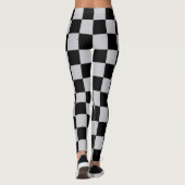 Design des grauen Schachbretts Leggings (Rückseite)
