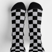 Design des grauen Schachbretts Socken (Oben)