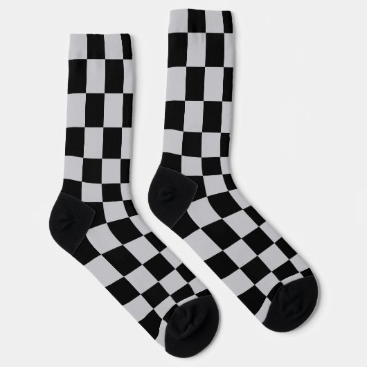 Design des grauen Schachbretts Socken (Rechts)