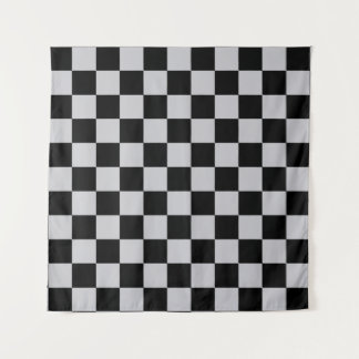 Design des grauen Schachbretts Wandteppich