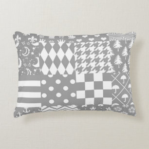 Design des grauen, weißen Mixed-Musters Dekokissen