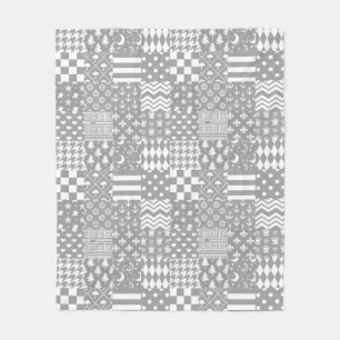 Design des grauen, weißen Mixed-Musters Fleecedecke