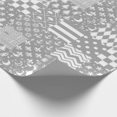 Design des grauen, weißen Mixed-Musters Geschenkpapier (Ecke)