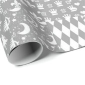 Design des grauen, weißen Mixed-Musters Geschenkpapier (Rolleneckpunkt)