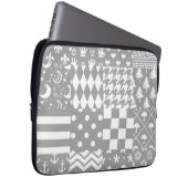 Design des grauen, weißen Mixed-Musters Laptopschutzhülle (Vorne Rechts)