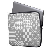 Design des grauen, weißen Mixed-Musters Laptopschutzhülle (Vorderseite Links)