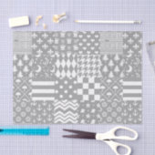 Design des grauen, weißen Mixed-Musters Seidenpapier (Handwerk)