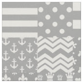 Design des grauen, weißen Mixed-Musters Stoff (Nahaufnahme)