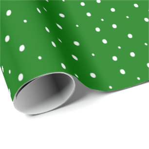 Design des Green Holiday Dots Geschenkpapier