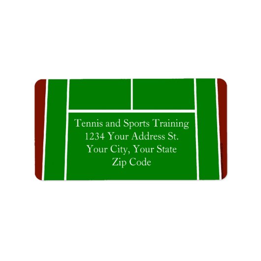Design des Green Tennis Court Adressaufkleber (Vorne)