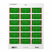 Design des Green Tennis Court Adressaufkleber (Vorne)