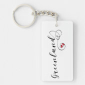 Design des grönländischen Flaggen-Herz-Skripts Schlüsselanhänger (Vorderseite)